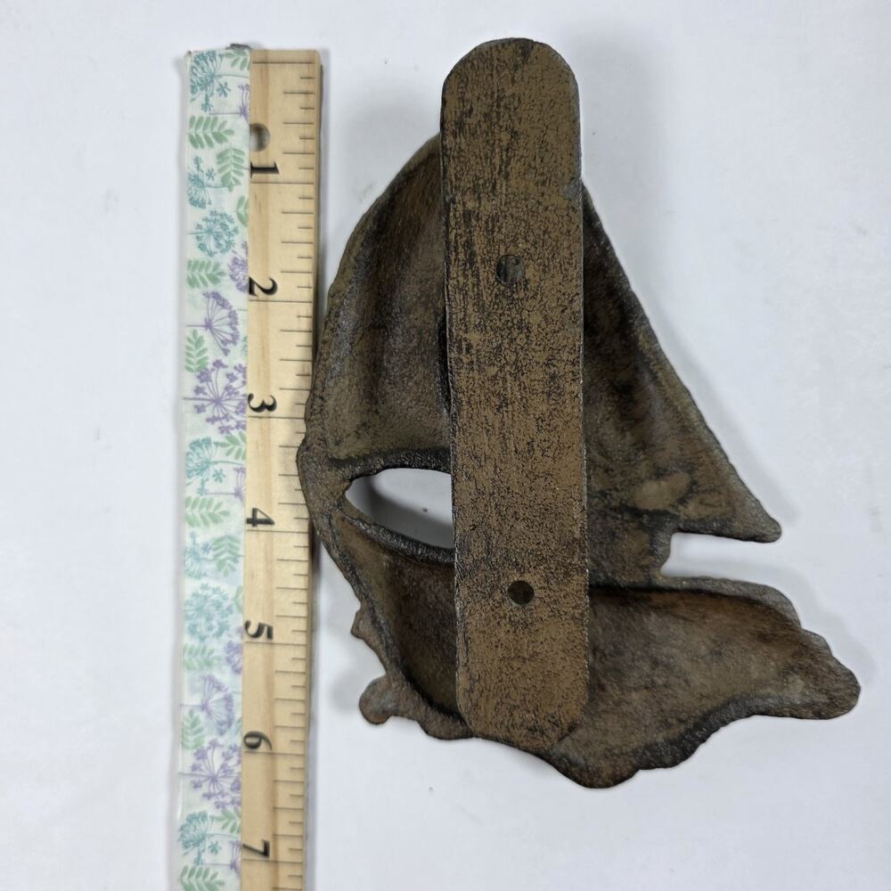 Cast Iron Antique Style Nautical Sail Boat Door Knocker Rustic Coastal Decor - Picture 5 of 9